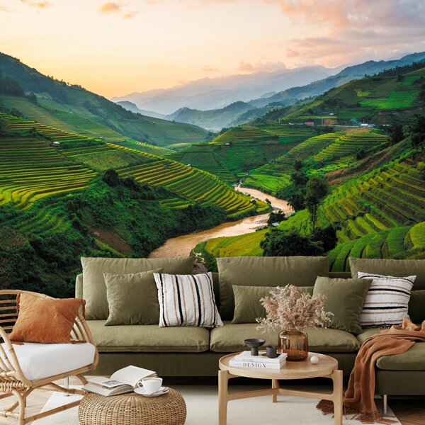 Foto tapeta - Rižino polje Mu Cang Chai (147x102 cm)
