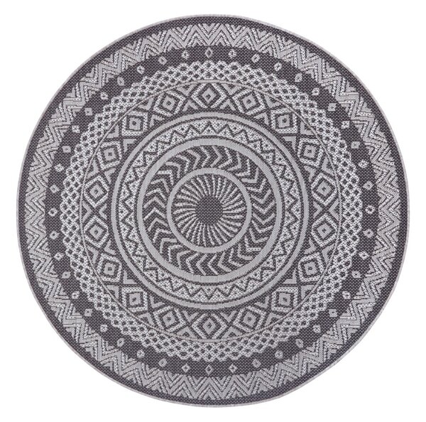 Siva vanjska krpa tepiha kruga, Ø 120 cm