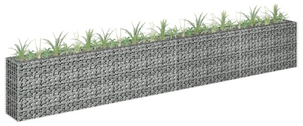VidaXL Gabionska sadilica od pocinčanog čelika 360 x 30 x 60 cm