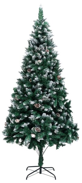 VidaXL Umjetno božićno drvce sa šiškama i bijelim snijegom 240 cm