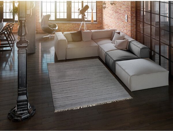 Tamnosivi vanjski tepih od reciklirane plastike Universal Liso, 160 x 230 cm
