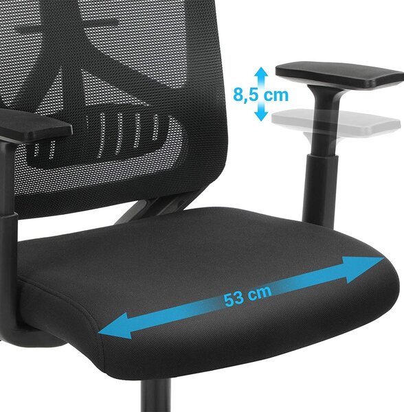 Ergonomska uredska stolica s lumbalnom potporom, crna