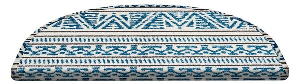 Set od 16 plavih tepiha za stepenice Vitaus Cottage Warmth, 20 x 65 cm