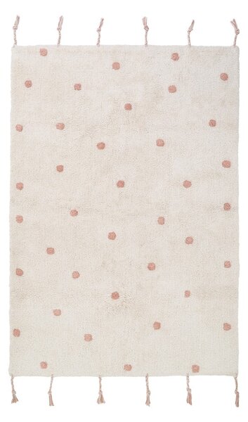 Bež-ružičasti ručno rađeni pamučni tepih Nattiot Numi, 100 x 150 cm