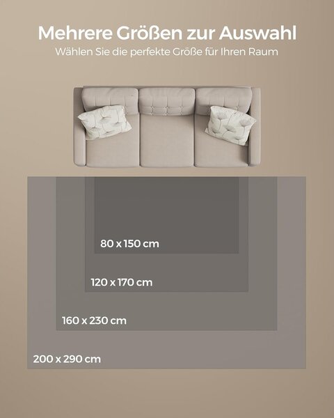 Protuklizni tepih 80 x 150 cm, mekan i moderan tepih za svaku prostoriju, sivi