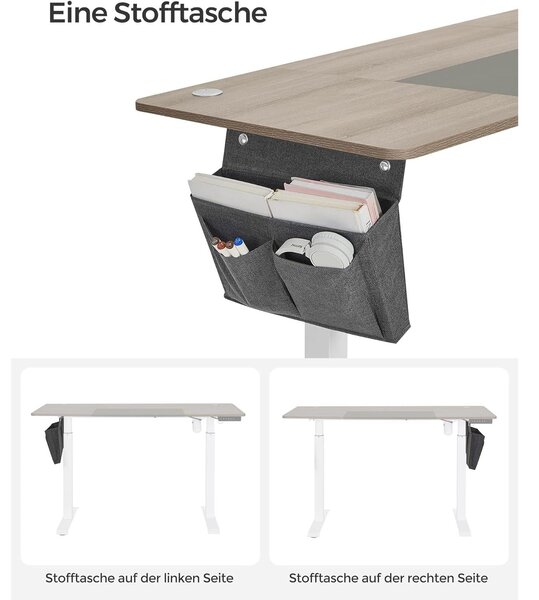 Električni stol podesiv po visini, 60 x 140 x (72-120) cm, bijelo sivi