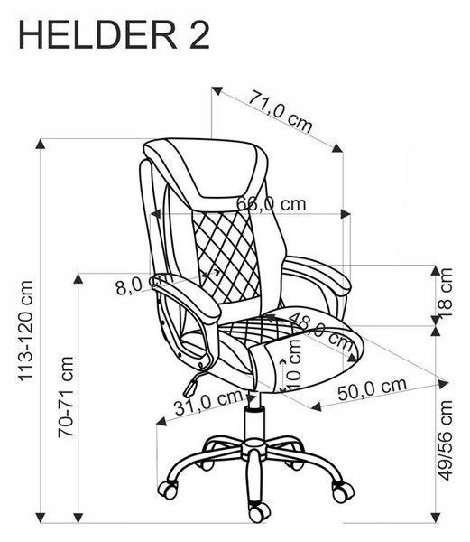 Uredska fotelja Helter (siva)