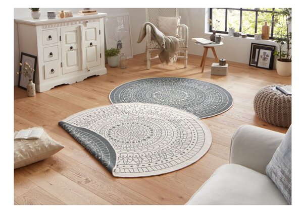 Sivo-krem vanjski tepih NORTHRUGS Porto, ⌀ 140 cm