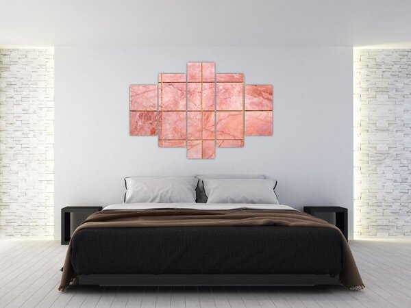 Slika - Ružičaste, mramorirane pločice (150x105 cm)