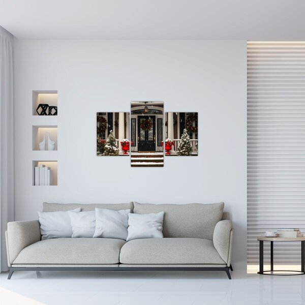 Slika - Božićno ukrašena kuća (90x60 cm)