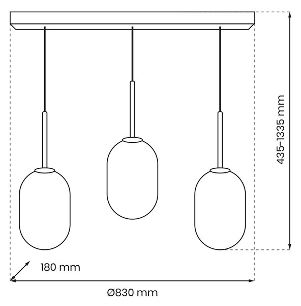 ALIAS GOLD viseća lampa 3xE14