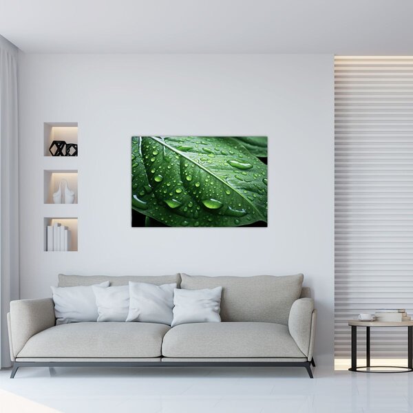 Slika - Detalj lista nakon kiše (90x60 cm)