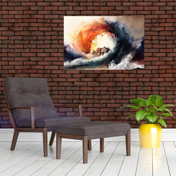 Slika - U vrtlogu poplave, akvarel (90x60 cm)