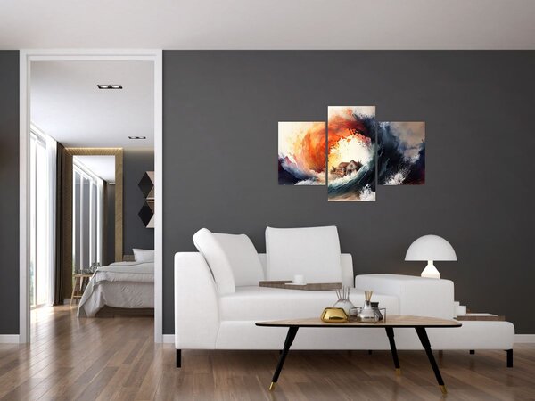 Slika - U vrtlogu poplave, akvarel (90x60 cm)