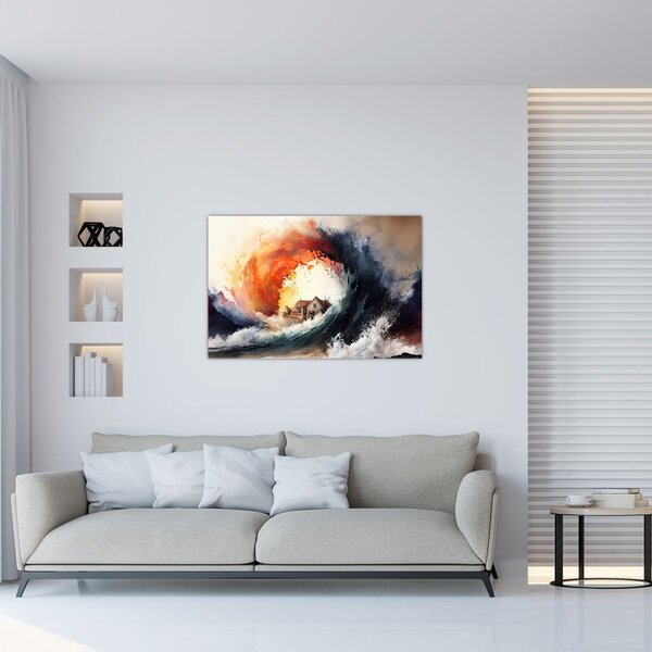 Slika - U vrtlogu poplave, akvarel (90x60 cm)