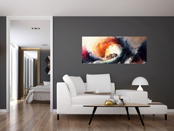 Slika - U vrtlogu poplave, akvarel (120x50 cm)