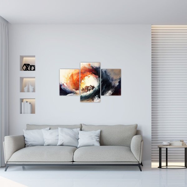 Slika - U vrtlogu poplave, akvarel (90x60 cm)