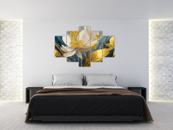 Slika - Slikanje zlatnog cvijeća (150x105 cm)