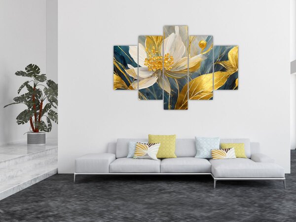 Slika - Slikanje zlatnog cvijeća (150x105 cm)