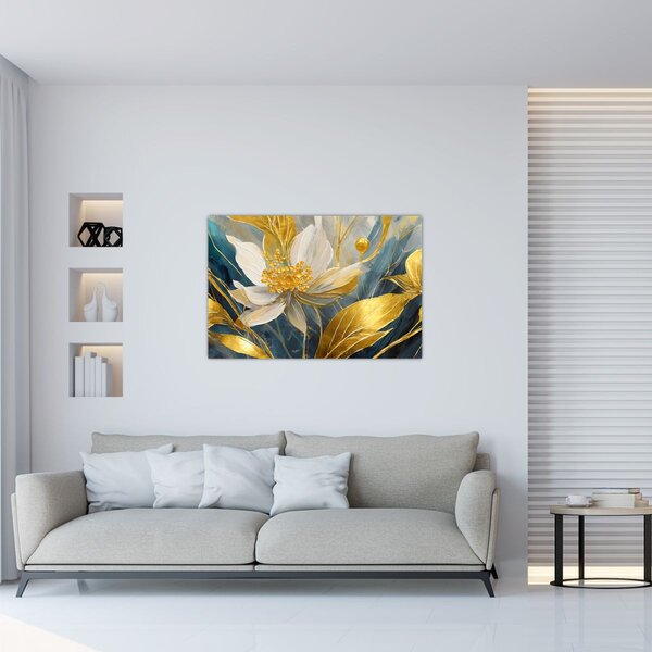 Slika - Slikanje zlatnog cvijeća (90x60 cm)