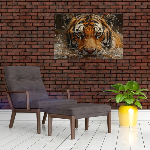 Slika - Portret tigra u vodi (90x60 cm)