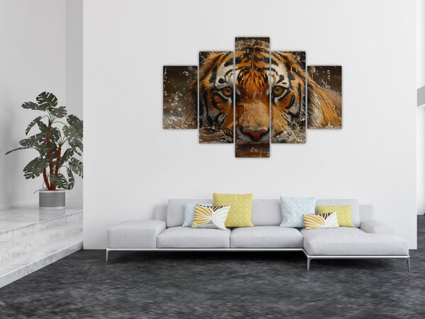 Slika - Portret tigra u vodi (150x105 cm)