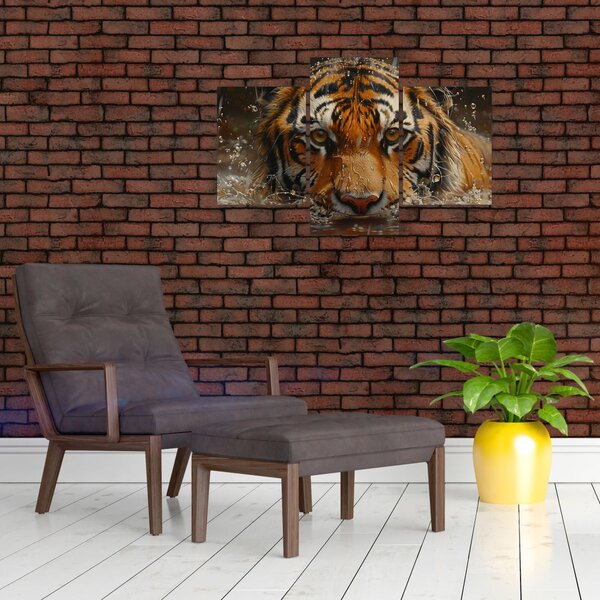 Slika - Portret tigra u vodi (90x60 cm)