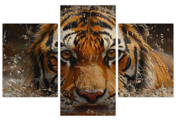 Slika - Portret tigra u vodi (90x60 cm)