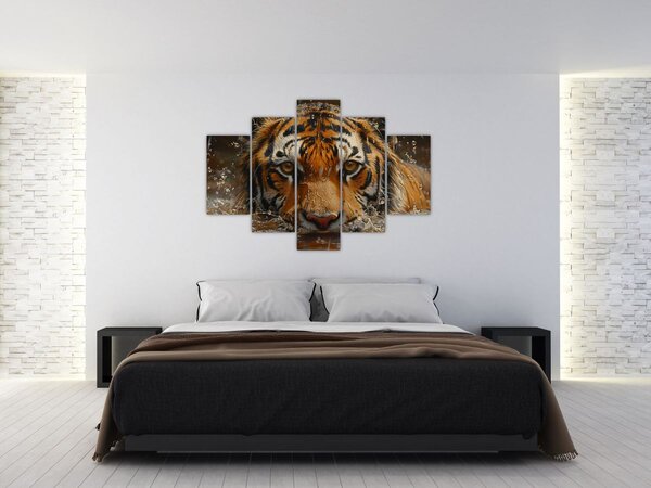 Slika - Portret tigra u vodi (150x105 cm)