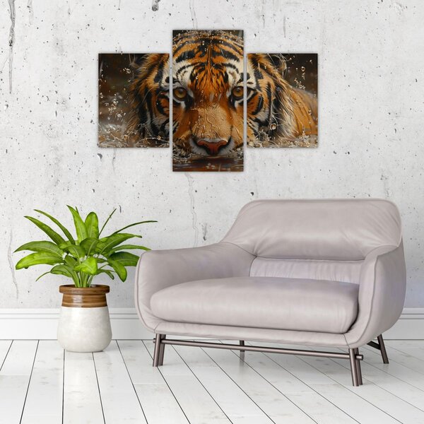 Slika - Portret tigra u vodi (90x60 cm)