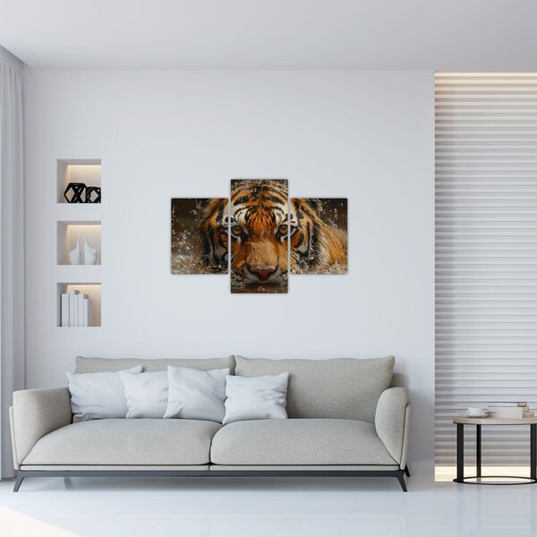 Slika - Portret tigra u vodi (90x60 cm)