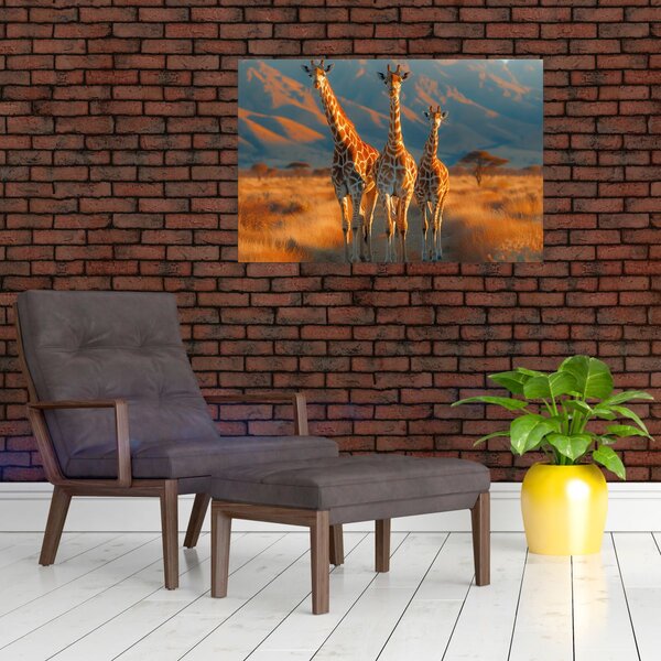 Slika - Žirafe na pašnjaku (90x60 cm)