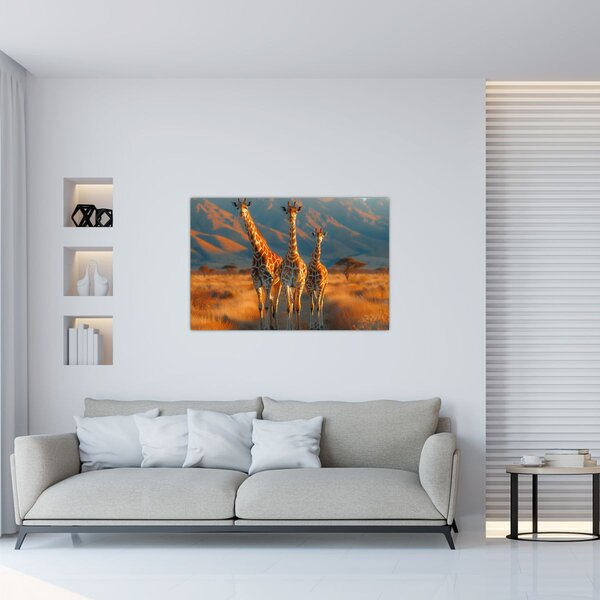 Slika - Žirafe na pašnjaku (90x60 cm)