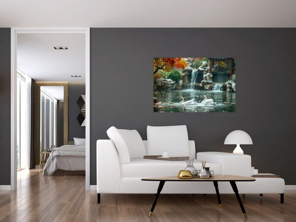 Slika - azijski ribnjak (90x60 cm)