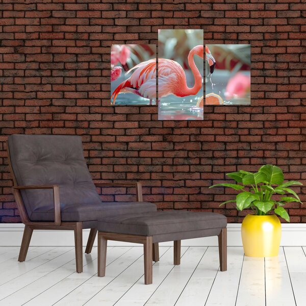 Slika - Flamingo u ribnjaku (90x60 cm)