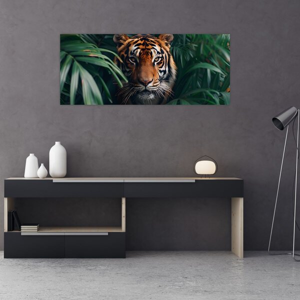 Slika - Portret tigra u džungli (120x50 cm)