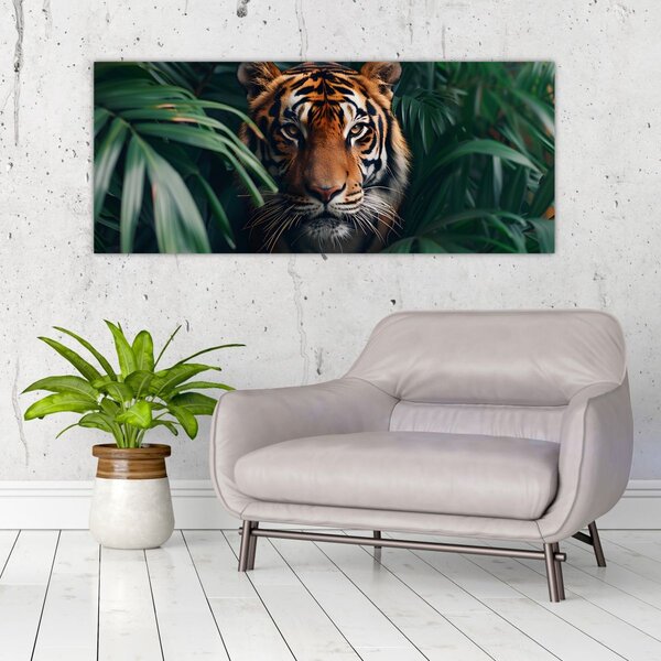 Slika - Portret tigra u džungli (120x50 cm)