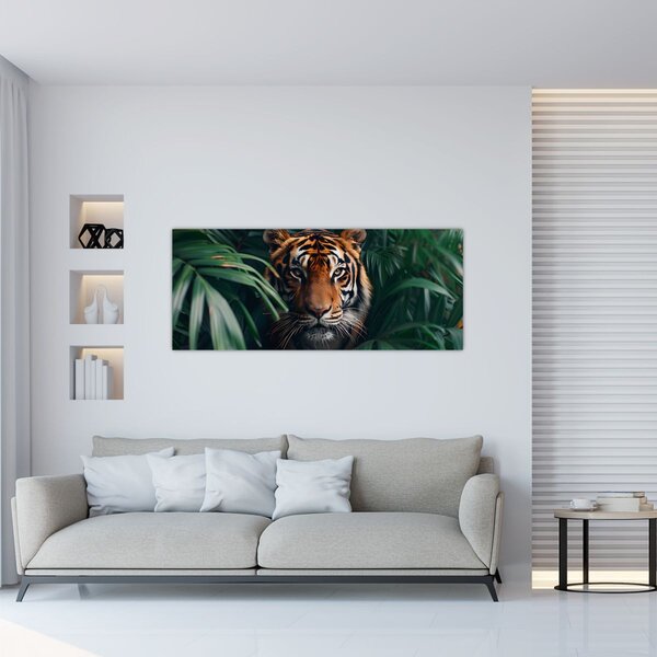 Slika - Portret tigra u džungli (120x50 cm)