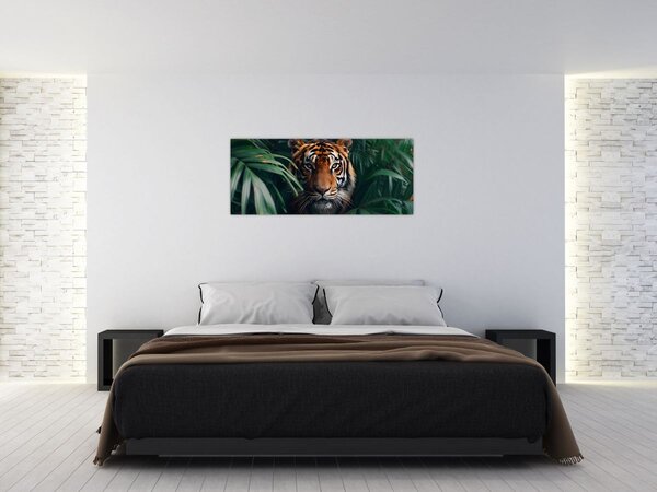 Slika - Portret tigra u džungli (120x50 cm)