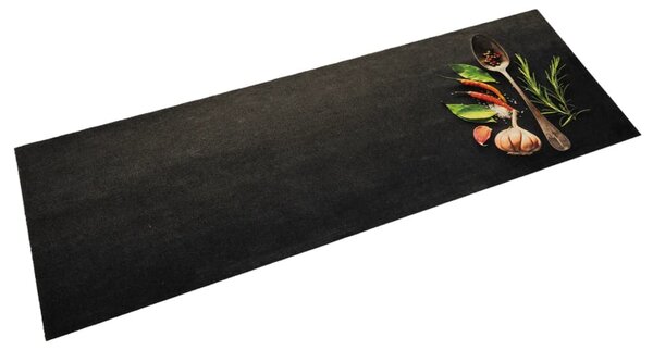 VidaXL Kuhinjski tepih perivi s uzorkom začina 60 x 180 cm baršunasti
