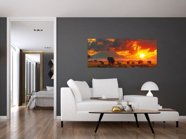 Slika - Krdo slonova (120x50 cm)
