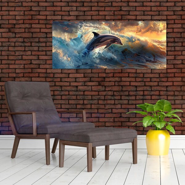 Slika - Delfin, ilustracije (120x50 cm)