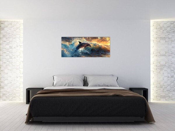 Slika - Delfin, ilustracije (120x50 cm)