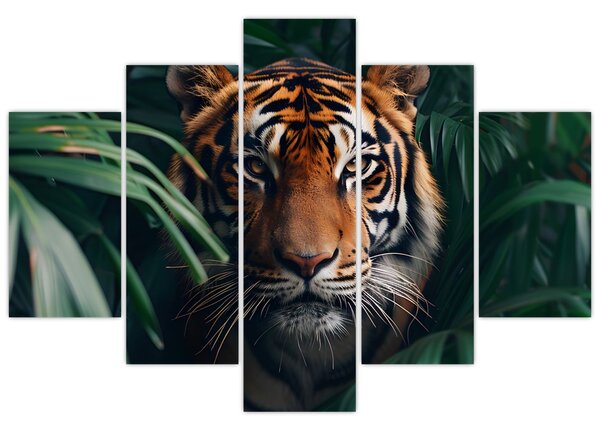 Slika - Portret tigra u džungli (150x105 cm)
