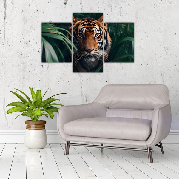 Slika - Portret tigra u džungli (90x60 cm)