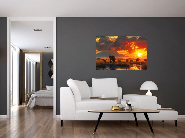 Slika - Krdo slonova (90x60 cm)