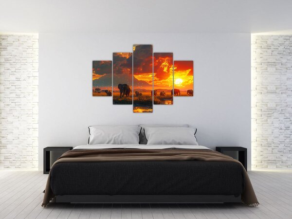 Slika - Krdo slonova (150x105 cm)