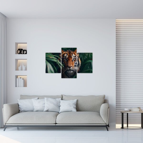 Slika - Portret tigra u džungli (90x60 cm)