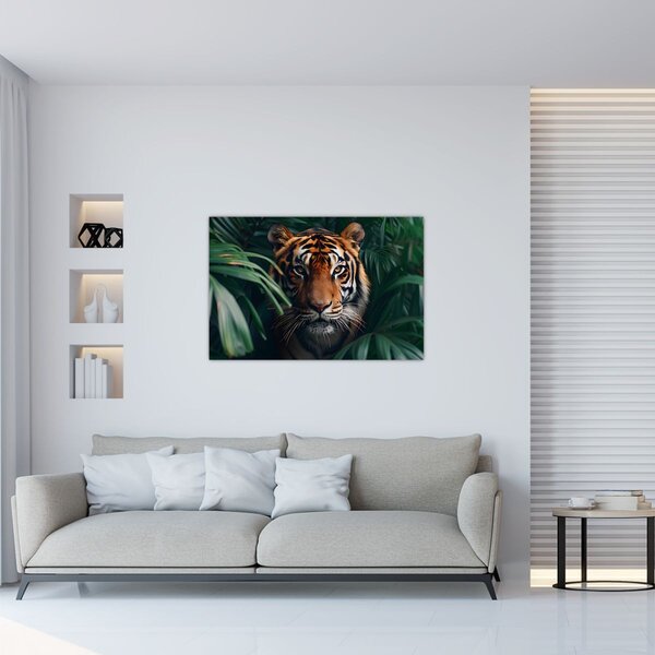 Slika - Portret tigra u džungli (90x60 cm)