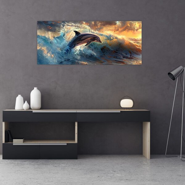 Slika - Delfin, ilustracije (120x50 cm)